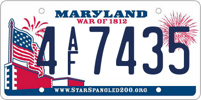 MD license plate 4AF7435