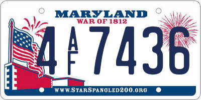 MD license plate 4AF7436