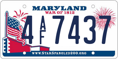 MD license plate 4AF7437