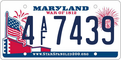 MD license plate 4AF7439