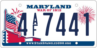 MD license plate 4AF7441
