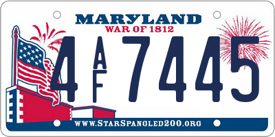 MD license plate 4AF7445