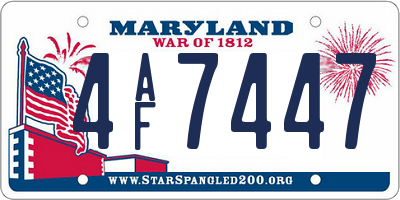 MD license plate 4AF7447