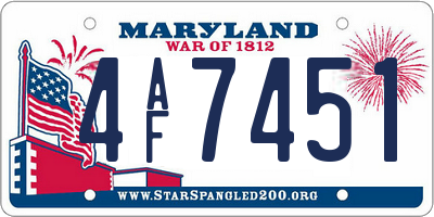MD license plate 4AF7451