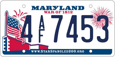 MD license plate 4AF7453