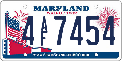 MD license plate 4AF7454