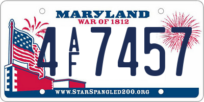 MD license plate 4AF7457