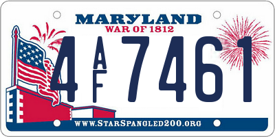 MD license plate 4AF7461