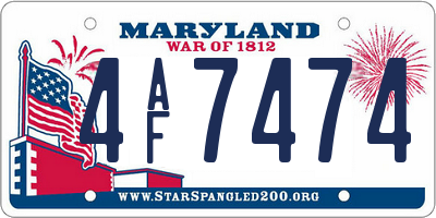 MD license plate 4AF7474