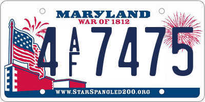 MD license plate 4AF7475