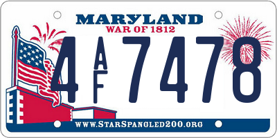 MD license plate 4AF7478