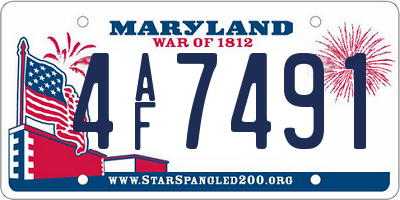 MD license plate 4AF7491
