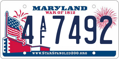 MD license plate 4AF7492