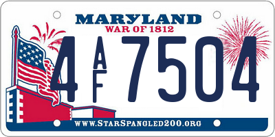 MD license plate 4AF7504
