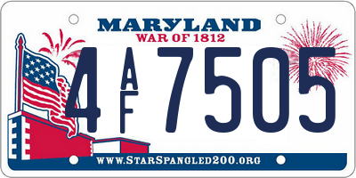 MD license plate 4AF7505
