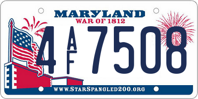 MD license plate 4AF7508