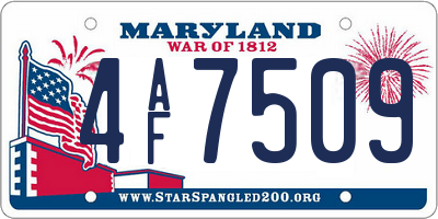 MD license plate 4AF7509