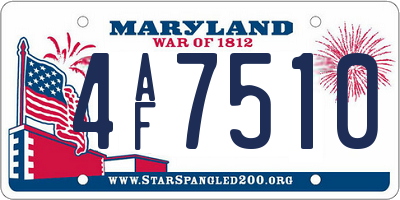 MD license plate 4AF7510