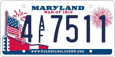MD license plate 4AF7511