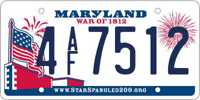 MD license plate 4AF7512