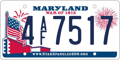 MD license plate 4AF7517