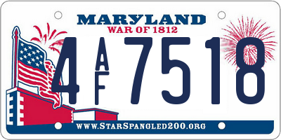MD license plate 4AF7518