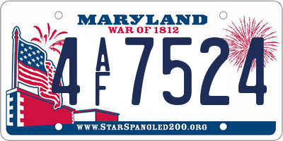 MD license plate 4AF7524