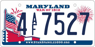 MD license plate 4AF7527