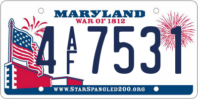 MD license plate 4AF7531