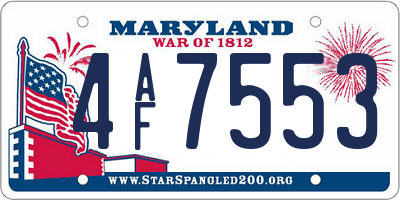 MD license plate 4AF7553