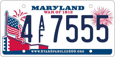 MD license plate 4AF7555