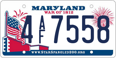 MD license plate 4AF7558