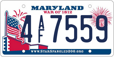 MD license plate 4AF7559