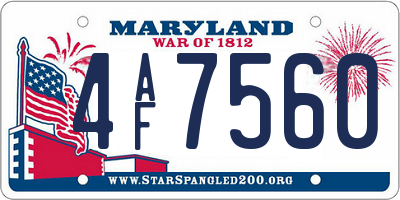 MD license plate 4AF7560
