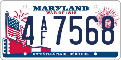 MD license plate 4AF7568