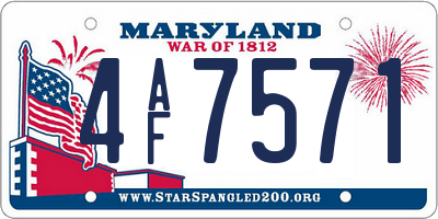 MD license plate 4AF7571