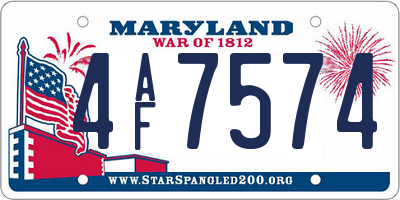 MD license plate 4AF7574