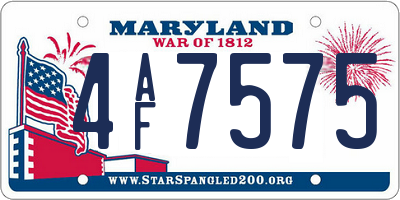 MD license plate 4AF7575