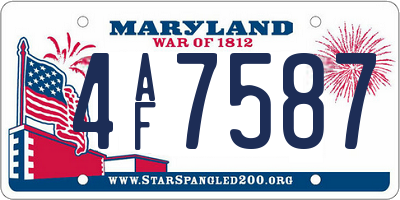 MD license plate 4AF7587