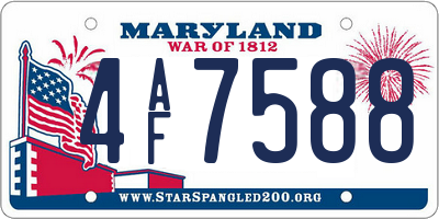 MD license plate 4AF7588