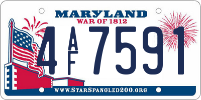 MD license plate 4AF7591