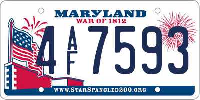 MD license plate 4AF7593