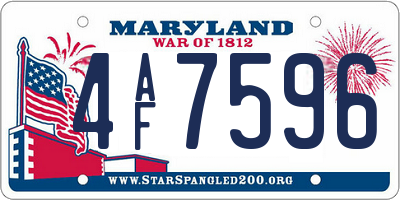 MD license plate 4AF7596