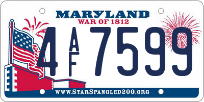 MD license plate 4AF7599