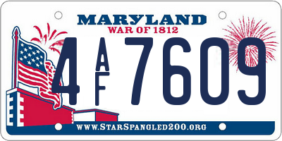 MD license plate 4AF7609