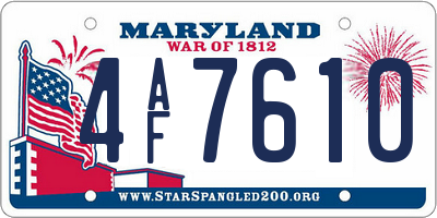 MD license plate 4AF7610