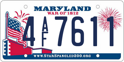 MD license plate 4AF7611