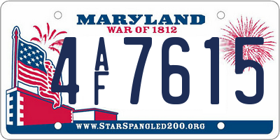 MD license plate 4AF7615