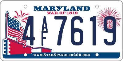 MD license plate 4AF7619