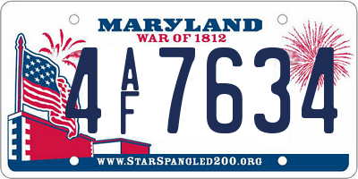 MD license plate 4AF7634